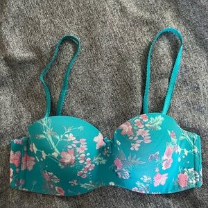 Floral Teal Bra